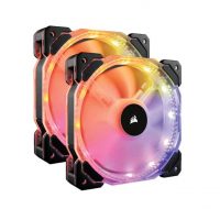 Corsair HD140 RGB LED High Performance 140mm PWM 600 – 1350 RPM Fan — Twin Pack with Controller