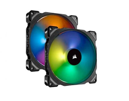 Corsair ML140 PRO RGB LED 140MM PWM Premium Magnetic Levitation Fan — Dual Fan Pack with Lighting Node PRO (CO-9050078)